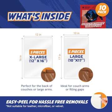 Panther Armor Cat Scratch Furniture Protector – Double Sided Anti Cats Scratching Sticky Tape – ...