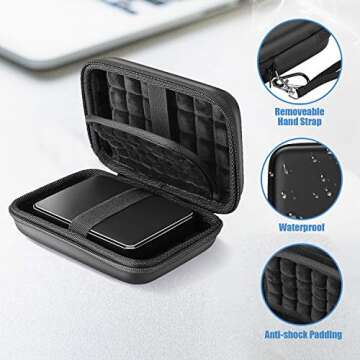 ProCase Hard Drive Case 2.5 Inch for Elements WD My Passport Canvio Basics Seagate Backup Plus Slim ...