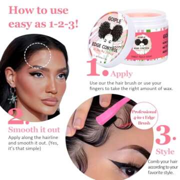 Edge Control Wax for All Hair Types - Strong Hold & Travel-Friendly