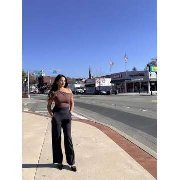 G4Free Wide Leg Pants Woman Yoga Pants with Pockets Loose Casual Stretch Sweatpants (Black,M,29")