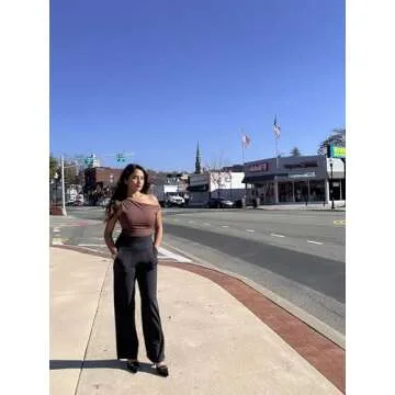 G4Free Wide Leg Pants Woman Yoga Pants with Pockets Loose Casual Stretch Sweatpants (Black,M,29")