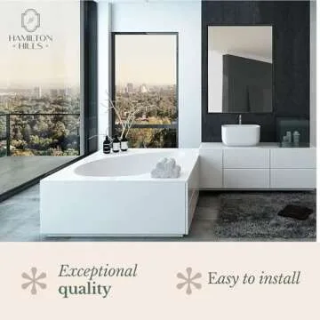 Hamilton Hills 30x40-Inch Black Framed Mirror - Stylish Rectangular Bathroom Mirror with Floating Glass Panel Vanity Border - Versatile Wall-Mounted Decor Mirror - Hangs Horizontal or Vertical