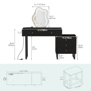 YITAHOME Makeup Vanity with Touch Screen Mirror
