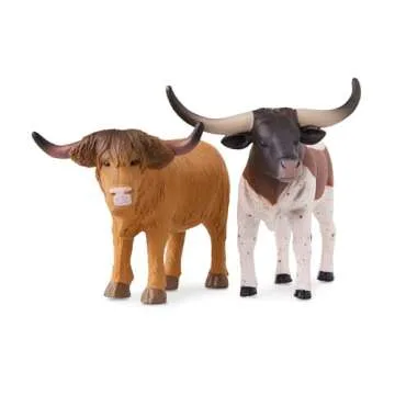 Terra by Battat Farm Animal Toy Set with 6 Realistic Figurines - Detailed Holstein Cow, Bulls & Donkey - Educational Toddler Farm Animal Toys for Learning & Imaginative Play, Ages 3+