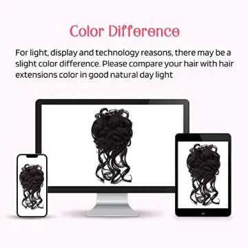 HOOJIH Messy Bun Hair Piece, 2PCS Tousled Updo with Tendrils Hair Bun Extensions Wavy Curly Hair Wrap Ponytail Hairpieces Thick Hair Scrunchies for Women HB010 Dasiy - Black Brown