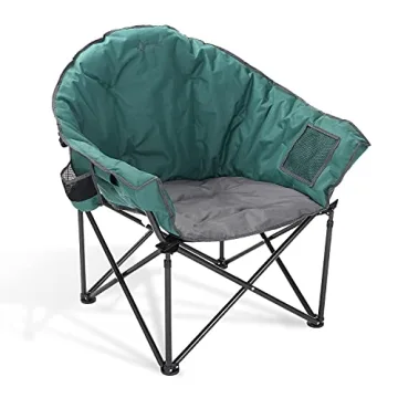 ARROWHEAD OUTDOOR Oversized Heavy-Duty Club Folding Camping Chair w/External Pocket, Cup Holder, Por...
