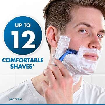 Gillette Sensor3 Comfort Disposable Razors for Men, 8 Count, Lubrastrip Glides Easily Over Your Skin