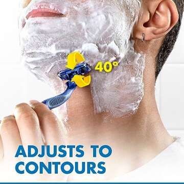 Gillette Sensor3 Comfort Disposable Razors for Men, 8 Count, Lubrastrip Glides Easily Over Your Skin