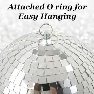 NuLink Disco Ball 12" Disco Ball Decor Hanging Disco Ball Mirror Ball for Party Decoration Wedding Home