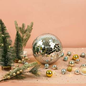 NuLink Disco Ball 12" Disco Ball Decor Hanging Disco Ball Mirror Ball for Party Decoration Wedding Home