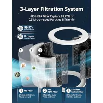 Compact Cobectal Air Purifier with HEPA Filter for Home