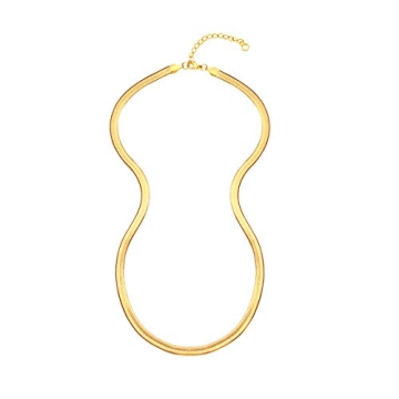 Elegant EMATU 18k Gold Plated Herringbone Choker