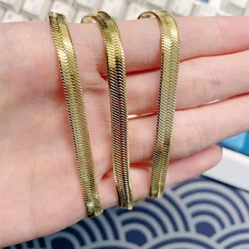 Elegant EMATU 18k Gold Plated Herringbone Choker