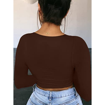 Stunning Avanova Women's V-neck Long Sleeve Crop Top