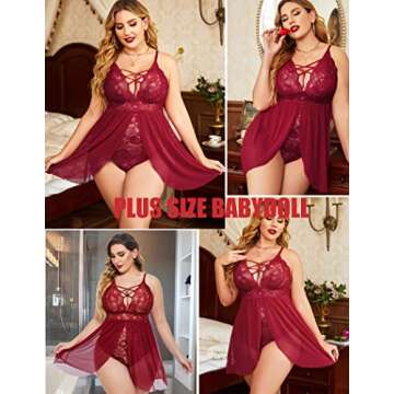 Avidlove Plus Size Lace Slip Nightie for Women