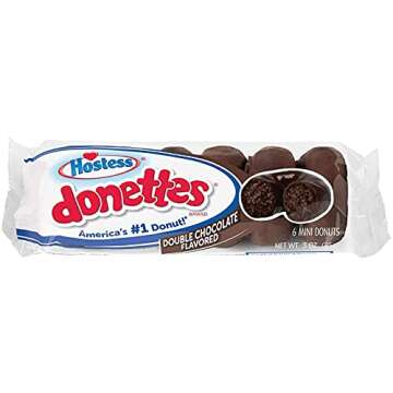 Hostess Donettes Variety Pack | Powdered, Frosted, Double Chocolate, and Crunch | 12 Packs (72 Donettes)