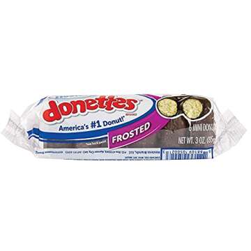 Hostess Donettes Variety Pack | Powdered, Frosted, Double Chocolate, and Crunch | 12 Packs (72 Donettes)