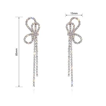 Luxval Rhinestone Bow Earrings for Elegant Occasions