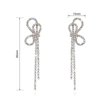 Luxval Rhinestone Bow Earrings for Elegant Occasions