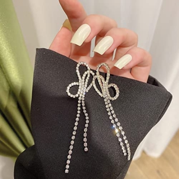 Luxval Rhinestone Bow Earrings for Elegant Occasions