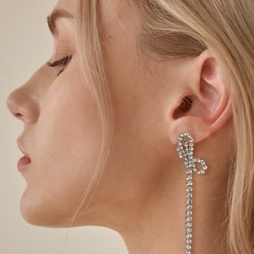 Luxval Rhinestone Bow Earrings for Elegant Occasions