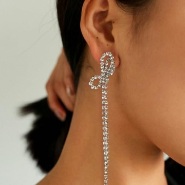 Luxval Rhinestone Bow Earrings for Elegant Occasions