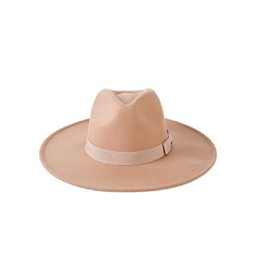 Nakiwi Women’s Fedora Hat Summer Wear with Wide Brim and Leopard Belt, Soft Panama Cap for Ladies (FY266-BEIGE)