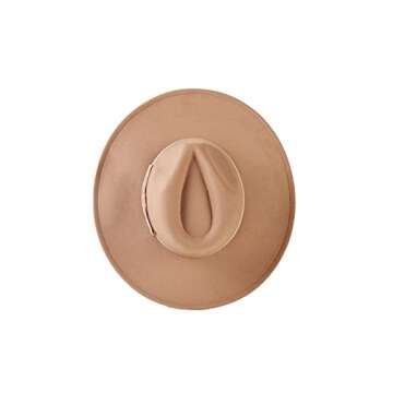 Nakiwi Women’s Fedora Hat Summer Wear with Wide Brim and Leopard Belt, Soft Panama Cap for Ladies (FY266-BEIGE)