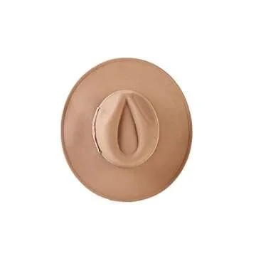 Nakiwi Women’s Fedora Hat Summer Wear with Wide Brim and Leopard Belt, Soft Panama Cap for Ladies (FY266-BEIGE)