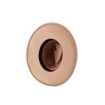 Nakiwi Women’s Fedora Hat Summer Wear with Wide Brim and Leopard Belt, Soft Panama Cap for Ladies (FY266-BEIGE)