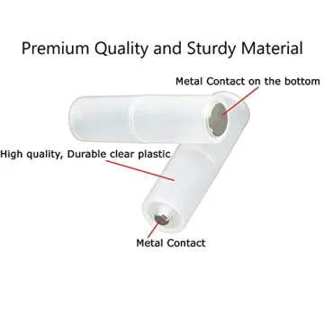 HOMEFUNTIME Battery Adapter Converter for AAA to AA Battery Transparent Cases Holder Shell with Metal Contacts on Bottom(Clear Color,Pack of 4)