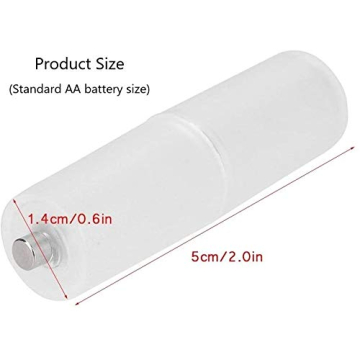 HOMEFUNTIME Battery Adapter Converter for AAA to AA Battery Transparent Cases Holder Shell with Metal Contacts on Bottom(Clear Color,Pack of 4)