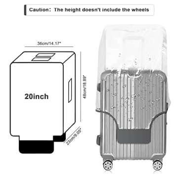 GigabitBest 20 Inch Clear PVC Suitcase Cover for Luggage