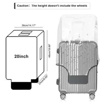 GigabitBest 20 Inch Clear PVC Suitcase Cover for Luggage