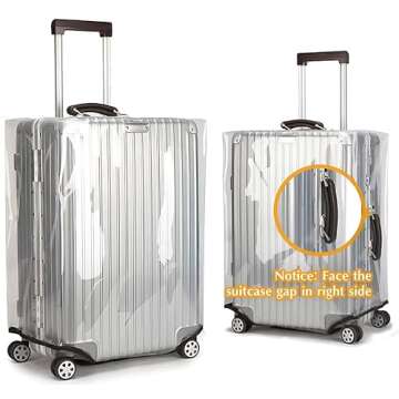 GigabitBest 20 Inch Clear PVC Suitcase Cover for Luggage