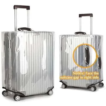 GigabitBest 20 Inch Clear PVC Suitcase Cover for Luggage