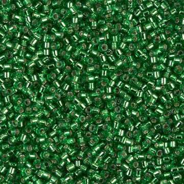 Miyuki Delica 11/0 Cylinder Seed Beads - S/L Green - DB0046 5 Grams