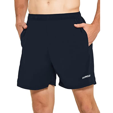 DEMOZU Men's 5 Inch Quick Dry Athletic Shorts for Workouts and Casual Wear