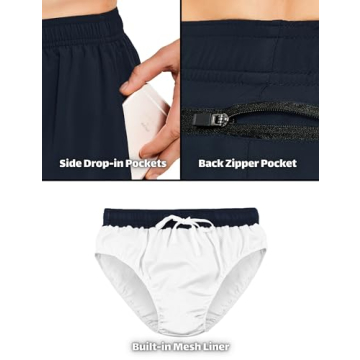 DEMOZU Men's Quick Dry Athletic Shorts with Pockets