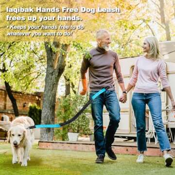 Laqibak Hands Free Dog Leash, Adjustable Waist Leash for Dog, Handle Bungee Dog Leash 4.2-6.7 Feet L...