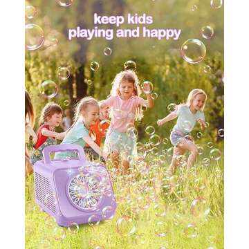 Upgraded Bubble Machine with 2 Speed Levels,Blow 20000+ Bubbles/Minute,Portable Automatic Bubble Mac...