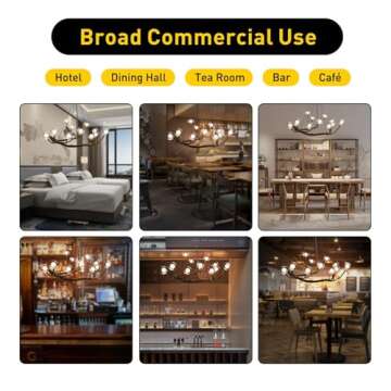 Modern Wood Branch Chandelier, 35'' Artificial Resin Tree Branch LED Pendant Lighting Fixture, 59 In...