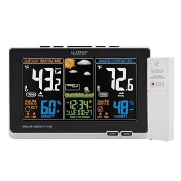 La Crosse Technology Advanced Weather Station with Full-Color LCD & Atomic Time - Monitor Indoor/Out...