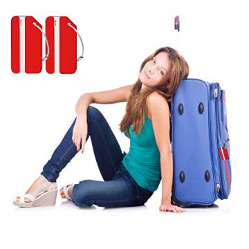 Landisun Luggage Tags Baggage ID Personalized Metal Tag Name Suitcase Colorful Travel Labels for Wom...