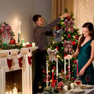 HunnmingRe Vintage Homespun Quilt Fabric - 40 Pcs Christmas