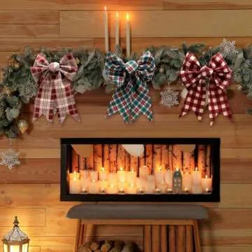 HunnmingRe Vintage Homespun Quilt Fabric - 40 Pcs Christmas