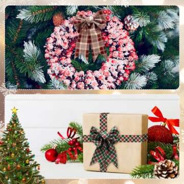 HunnmingRe Vintage Homespun Quilt Fabric - 40 Pcs Christmas