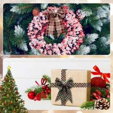 HunnmingRe Vintage Homespun Quilt Fabric - 40 Pcs Christmas