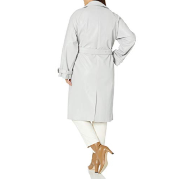 Stylish Drop Women's Slim Long Trench Coat in Ice Grey