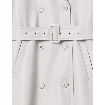 Stylish Drop Women's Slim Long Trench Coat in Ice Grey